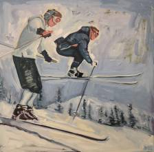 Action Skiing Couple (study)