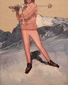 Fashion Skier in Pink